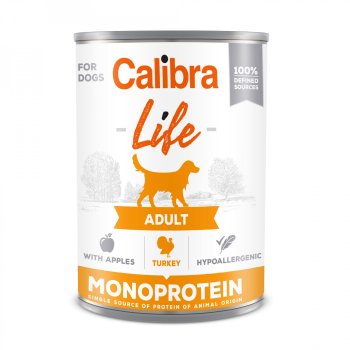 Calibra Dog Life Adult Turkey with apples 400g